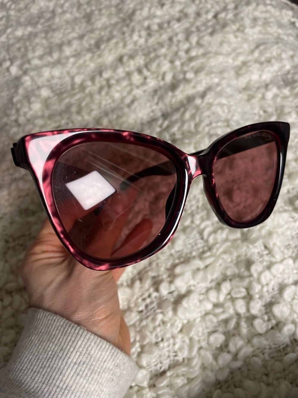 Marc Jacobs Burgundy Mother of Pearl Cat Eye Sunglasses